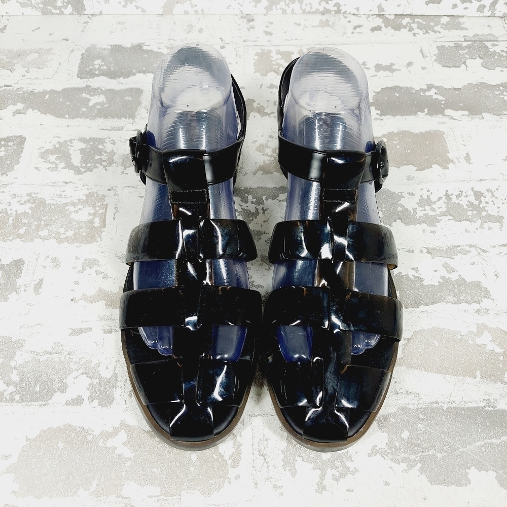 New Katy Perry The Geli Fisherman Black Buckle Sandals X169